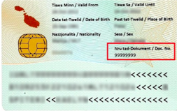 Back of ID Card - Document Number